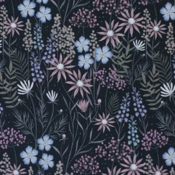 Calais by Claire’s Creative Forest – Baumwollwebware Wildblumen dunkelblau